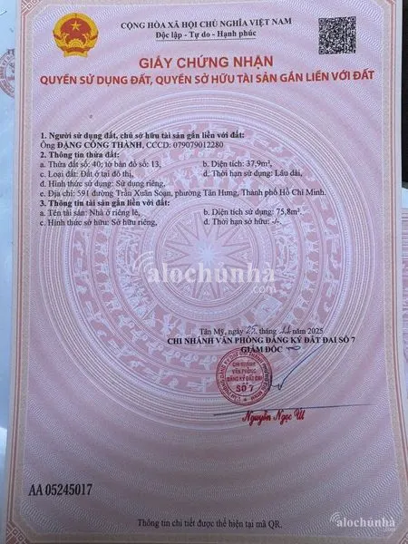 Bán Nhà số 591 Đường Trần Xuân Soạn, Phường Tân Hưng, Quận 7