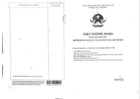 Bán Nhà số 416/23/1 Đường Dương Quảng Hàm, Phường 5, Quận Gò Vấp