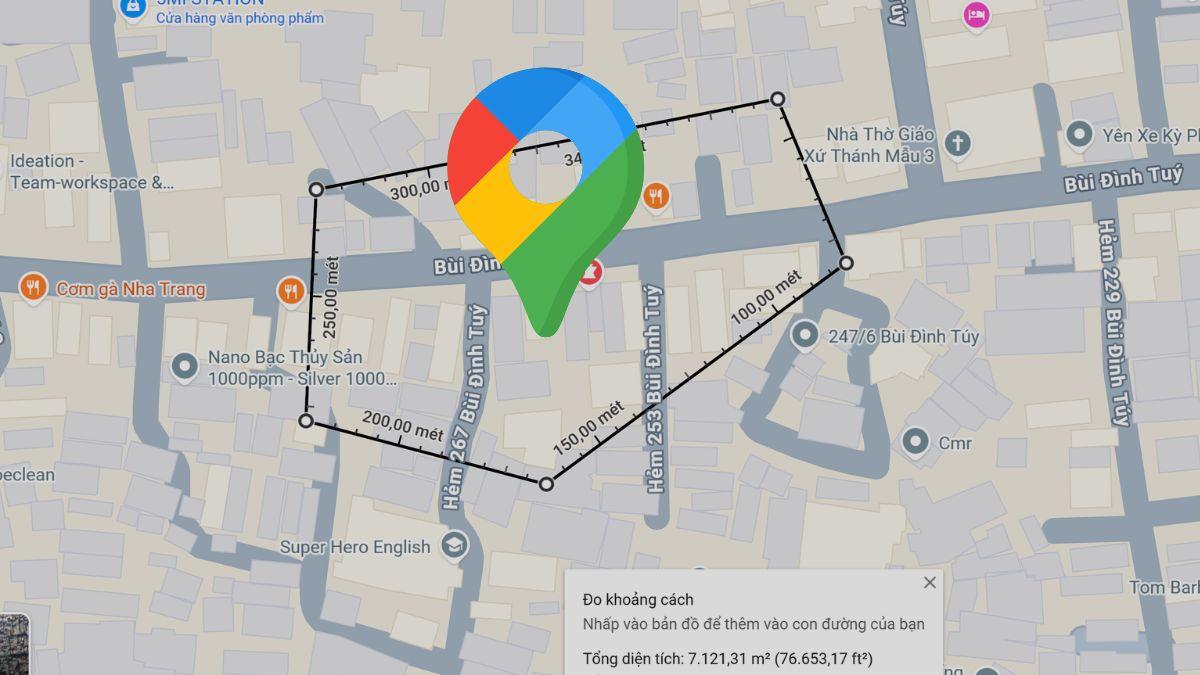T&iacute;nh năng đo diện t&iacute;ch bằng Google maps