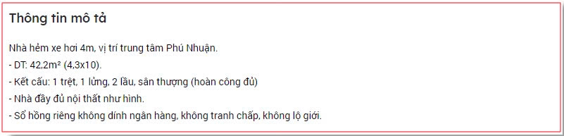Nội dung tin rao n&ecirc;n ngắn gọn, vừa đủ, kh&ocirc;ng d&agrave;i d&ograve;ng